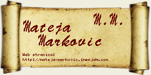 Mateja Marković vizit kartica